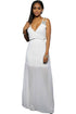White Sequins Accents Maxi Dress